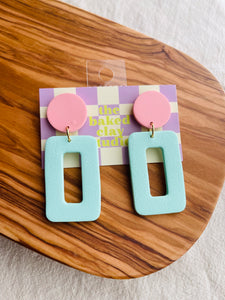 Rectangle Drops // Mint + Pink (MARKDOWN)