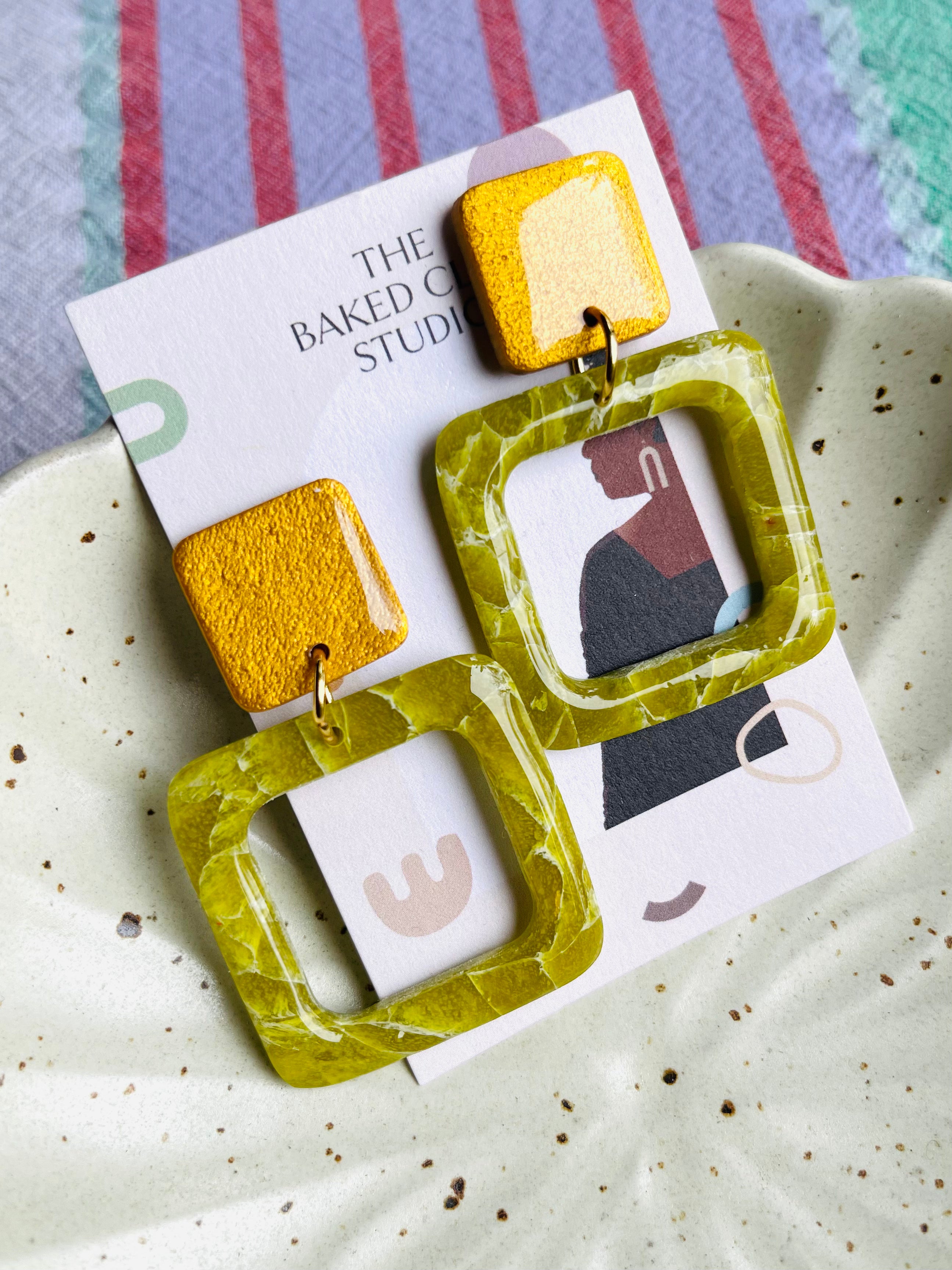 Square Drops // Gold + Chartreuse